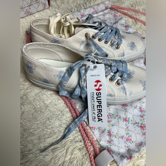 Superga women’s love shack fancy white floral sneaker size 9.5 US NEW - Picture 8 of 13
